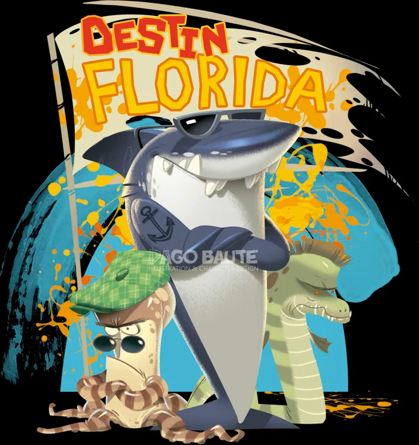 Cool shark character illustration by Dago