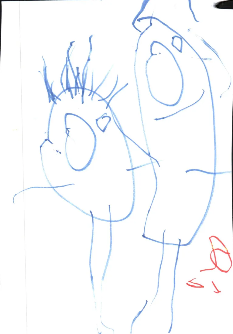 Shayden's original drawing: Beach Day
