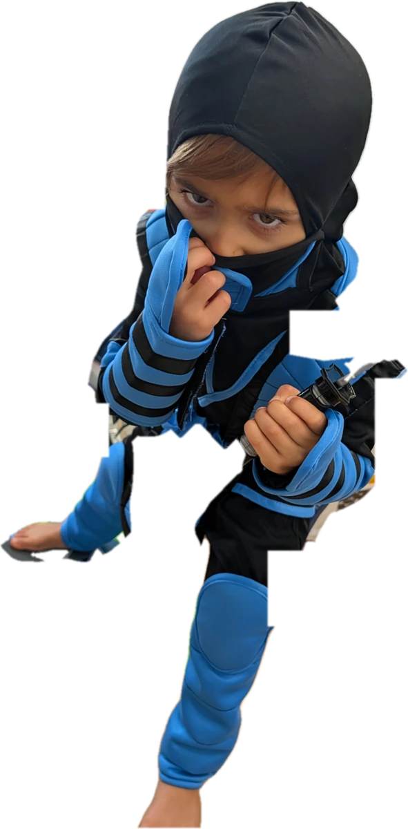 Shayden in his ninja suit